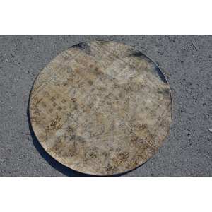 Alfombra turca vintage clásica marrón beige de 3,2x3,2 pies de lana de retazos de área grande con respaldo de látex para pasillo o dormitorio - Product Image 2