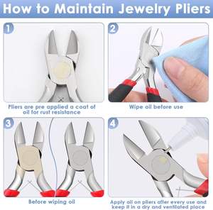 <b>Small</b> Side Cutters Crafts Flush Cutting Stainless Steel Jewelry Making Floral Wire Cutters Lightweight Reusable <b>Pliers</b> - Product Image 3