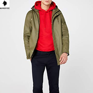 เสื้อฮู้ดแบบสวมหัวของผู้ชายผ้าเทอร์รี่ผ้าฝ้าย100% น้ำหนักเบาลายนูนแบบลำลองสีทึบออกแบบได้ตามต้องการ - Product Image 2