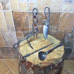 Juego de cubiertos de productos medievales de herrero forjado a mano, retorcidos de 3 piezas Juego de cubiertos, cubiertos vikingos, cuchillo, cuchara, juego forjado a mano - Product Image 6