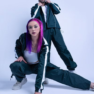 Ensemble de survêtement réversible imperméable en coton de haute qualité avec logo personnalisé, coupe-vent d'hiver, deux pièces, fermeture éclair, streetwear - Product Image 4