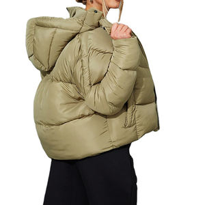 Chaqueta acolchada cálida de invierno de lujo para mujer, abrigo corto acolchado con cuello levantado, forro de nailon transpirable, nuevo diseño de Top corto - Product Image 3