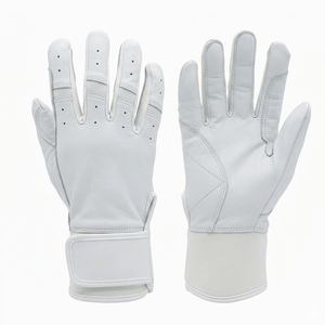 Guantes de Bateo de Béisbol de Piel de Cabra Blanca Pura con Soporte de Muñeca de Alta Tensión, Equipo de Softbol de Grado Profesional OEM - Product Image 1