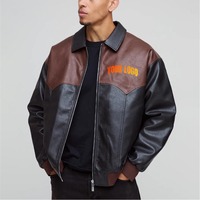 Qualité Personnalisé Noir En Cuir Véritable Letterman Varsity Veste Hommes À La Mode Chenille Patches Broderie Vestes En Cuir
