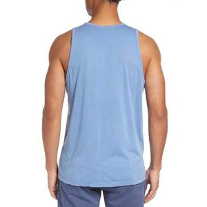 Débardeur de musculation côtelé en coton personnalisé pour hommes Débardeur de fitness extensible - Product Image 2