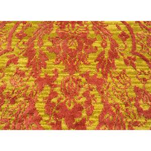 Alfombra Abstracta Teoría del Caos de Kavi Red, Tejida a Mano, Lana, Bambú, Seda, Naranja Roja, Rectangular 3D para Uso Doméstico, Viscosa, Alfombras 3D-Esk-632 - Product Image 3