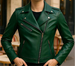 Veste en cuir d'hiver élégante et décontractée de qualité supérieure, logo sur le devant, vestes en cuir pour hommes de haute qualité, différentes tailles, nouvelle arrivée - Product Image 2