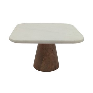 Base para Pastel de Madera con Tapa de Mármol, Diseño Decorativo para Mesa, Centro de Mesa para Bodas, Procedente de la India - Product Image 4