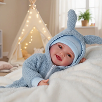 Poupées Reborn Babeside Mia souriantes, 17 pouces, petite fille avec des yeux ouverts, mains en vinyle et corps en tissu de coton doux