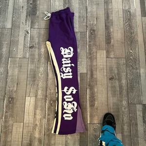 Pantalones de chándal para hombre de alta calidad personalizados al por mayor, pantalones de chándal acampanados informales para correr, cintura elástica, diseño acampanado apilado de retazos - Product Image 6
