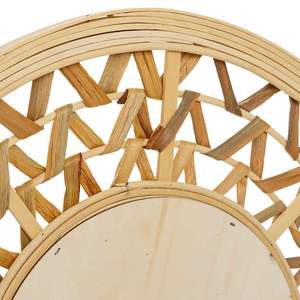 Nuevo diseño vintage tejido ratán y jacinto de agua espejo adornos de pared espejo de mimbre superventas natural ecológico - Product Image 5