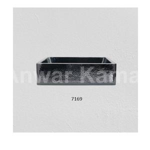 Lavabo de salle de bains rectangulaire en cuivre martelé au nickel noir de forme attrayante traditionnel fabriqué à la main Lavabo de salle de bains en cuivre - Product Image 1