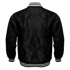 Chaqueta universitaria informal de un solo botón Retro para hombre, cuello levantado, satén, poliéster, temporada de invierno, transpirable, a prueba de viento, ecológica - Product Image 6