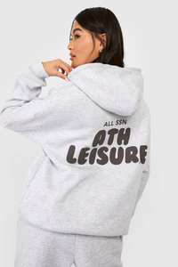 Ensemble de survêtement en molleton respirant à capuche en deux pièces de haute qualité gris cendré pour femmes grande taille décontracté - Product Image 5