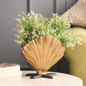 Jarrón de mesa de flores de hierro negro niquelado de aluminio único directo de fábrica, decoración costera artesanal para el hogar, venta al por mayor - Product Image 3