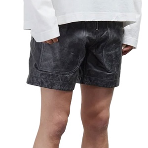 Shorts en cuir confortables et respirants de haute qualité pour hommes, fabriqués au Pakistan, prix bas, contraste de couleurs, shorts en cuir pour hommes - Product Image 2