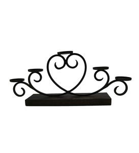 เชิงเทียนกลมโลหะเคลือบผงสีดำสำหรับตกแต่งบ้านหรือโอกาสอีสเตอร์ได้รับการอนุมัติจากโรงงาน - Product Image 4