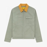 Logo personnalisé col de chemise pour homme, doublure unie toile lourde poches Cargo veste de coach veste de travail de créateur pour homme