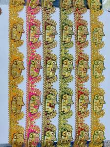 Lacets de travail en fil brodé floral sur mesure avec seize options de couleurs en paillettes brodées en 1.5 pouces de largeur - Product Image 4