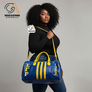 Sac de sport personnalisé Sigma Gamma Rho, broderie personnalisée, sac de voyage de luxe en PU, lettres grecques, accessoire de sororité personnalisé - Product Image 5