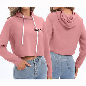 OEM Automne et hiver, sweat-shirt à capuche pour femme, manches longues, avec doublure à carreaux, style décontracté brodé, nouveau crop top - Product Image 1