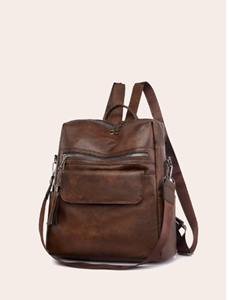 Hot Article Designer Ladies Vintage Mochila de cuero genuino 2017 Vintage Logo Pattern Uso diario Escuela Cómodo Hombro - Product Image 2