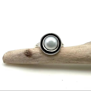 Anillo clásico de plata maciza 925, joyería para mujer, Perla de Plata de Ley 925, piedras preciosas, estilo bohemio, anillo hecho a mano, regalo para mamá - Product Image 1