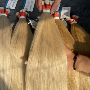Oferta Especial: Extensiones de Cabello Vietnamitas Onduladas al Por Mayor, Cabello Rubio con Cutícula Alineada, Cabello Humano con Textura Natural Lisa, Sin Enredos - Product Image 5