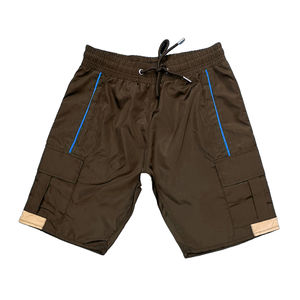 Short en nylon réfléchissant de haute qualité pour hommes, modèle solide, décontracté, taille moyenne, vêtements de rue, deux poches, cordon de serrage, taille tricotée - Product Image 3