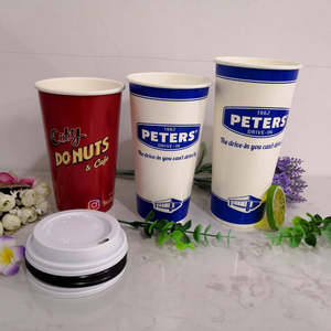 แก้วกระดาษแบบใช้ครั้งเดียว ขนาด 19-23 ออนซ์ เป็นมิตรกับสิ่งแวดล้อม สำหรับเครื่องดื่มร้อน/เย็น กาแฟ ชา และน้ำผลไม้ - Product Image 4