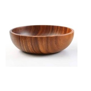 Wholesale Factory Price Custom Logo Acacia Wood Eco-Friendly Modern Design Salad Bowl Handmade Natural Solid Wooden Serving Bowl - Product Image 1