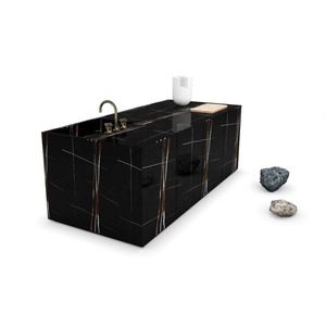 Losa grande 4x8 pies alto brillante 1200x2400mm Porcelanato mármol negro diseño porcelana esmaltada grande baldosas mayorista - Product Image 1