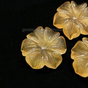 พลอยเทียมแกะสลักรูปดอกไม้มูนสโตนสีพีชอัญมณีรูปดอกไม้มูนสโตนธรรมชาติแกะสลักหินหลวมสำหรับทำจี้ขนาด20มม. - Product Image 3