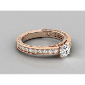 Bague pour femme en or 14 carats avec diamant solitaire de laboratoire, taille poire ovale, certifiée IGI, faite à la main, pour fiançailles ou promesse - Product Image 1