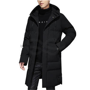 แจ็คเก็ตขนเป็ดมีฮู้ดแขนยาวซิปหน้ามีกระเป๋าซิปสีทึบสำหรับฤดูหนาว - Product Image 1