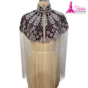 Women's Beaded <b>Poncho</b> Dress for Evening Wear Elegant Apparel - Product Image 1