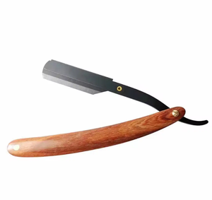 Maquinilla de afeitar recta de peluquero de hoja única con mango de madera, maquinilla de afeitar hecha a medida - Product Image 3