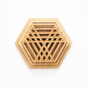 Salvamanteles de madera de olmo de celosía rústica redonda, soporte para ollas, posavasos para el hogar, soporte para ollas para mesa de comedor - Product Image 5