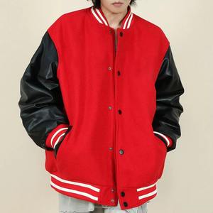 เสื้อแจ็คเก็ตเบสบอลแบบครอปสำหรับผู้หญิง สไตล์สตรีทแวร์ ปักลายเชนิลล์ พิมพ์ลายหนัง ผลิตโดย OEM รับทำโลโก้ตามสั่ง - Product Image 1