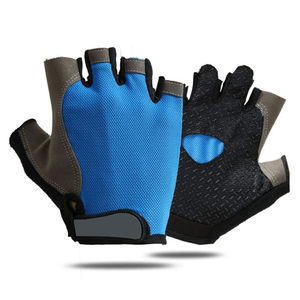 Ensemble de boxe bleu personnalisable de haute qualité, gants de sport en cuir avec fermeture magnétique, demi-doigts, imperméables - Product Image 5
