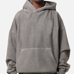 Sudadera con capucha de gran tamaño para hombre, informal de algodón Vintage Sudadera con capucha, sudaderas básicas holgadas a la moda, Sudadera con capucha - Product Image 4