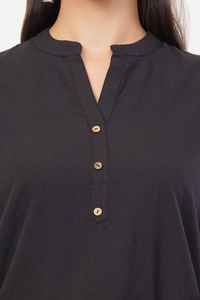 100% pur coton noir femmes prêt-à-porter décontracté extensible Kurti Izzu International bas prix à vendre vêtements de vêtement - Product Image 3