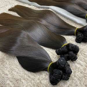 Trame vietnamienne cheveux vierges droits naturels soyeux et lisses disponibles en longueurs étirées de 8 à 30 pouces - Product Image 2