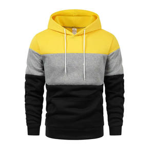 Sudadera con Capucha para Hombre, Cuello Redondo, Algodón Grueso de 300 g/m², Estilo Holgado, Hombros Caídos, Lavada, Cuatro Colores, Paneles, Venta al Por Mayor - Product Image 3