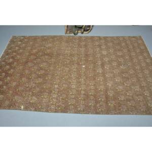 Alfombra de lana turca Beige Vintage de 4,5x7,8 pies, hecha a mano, clásica, de área grande, de látex rectangular abstracto para uso en el pasillo - Product Image 3