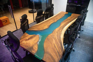 Table de salle à manger moderne de luxe en résine époxy, unique et durable pour espaces contemporains Tables basses à vendre - Product Image 6