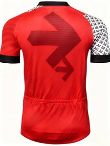 Jersey de Ciclismo para Hombre y Mujer, Diseño Rojo y Negro, de Secado Rápido, Transpirable, con Logotipo Personalizable por Sublimación, para Bicicleta de Montaña - Product Image 2