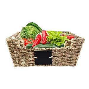 La mejor selección: cestas de mimbre de algas marinas para almacenamiento, contenedores abiertos tejidos a mano con asas, Perfectos para organizar y decorar - Product Image 1