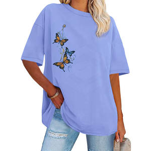 Camiseta Holgada de Verano para Mujer, Diseño Moderno, 100% Algodón Ecológico, Secado Rápido, Ropa Deportiva Informal, Superventas - Product Image 1