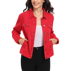 Ropa informal Chaqueta vaquera de color sólido para mujer Logotipo personalizado Ropa de invierno elegante Chaquetas vaqueras - Product Image 3